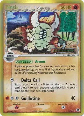EX Dragon Frontiers Pinsir #9/101 reverse holo